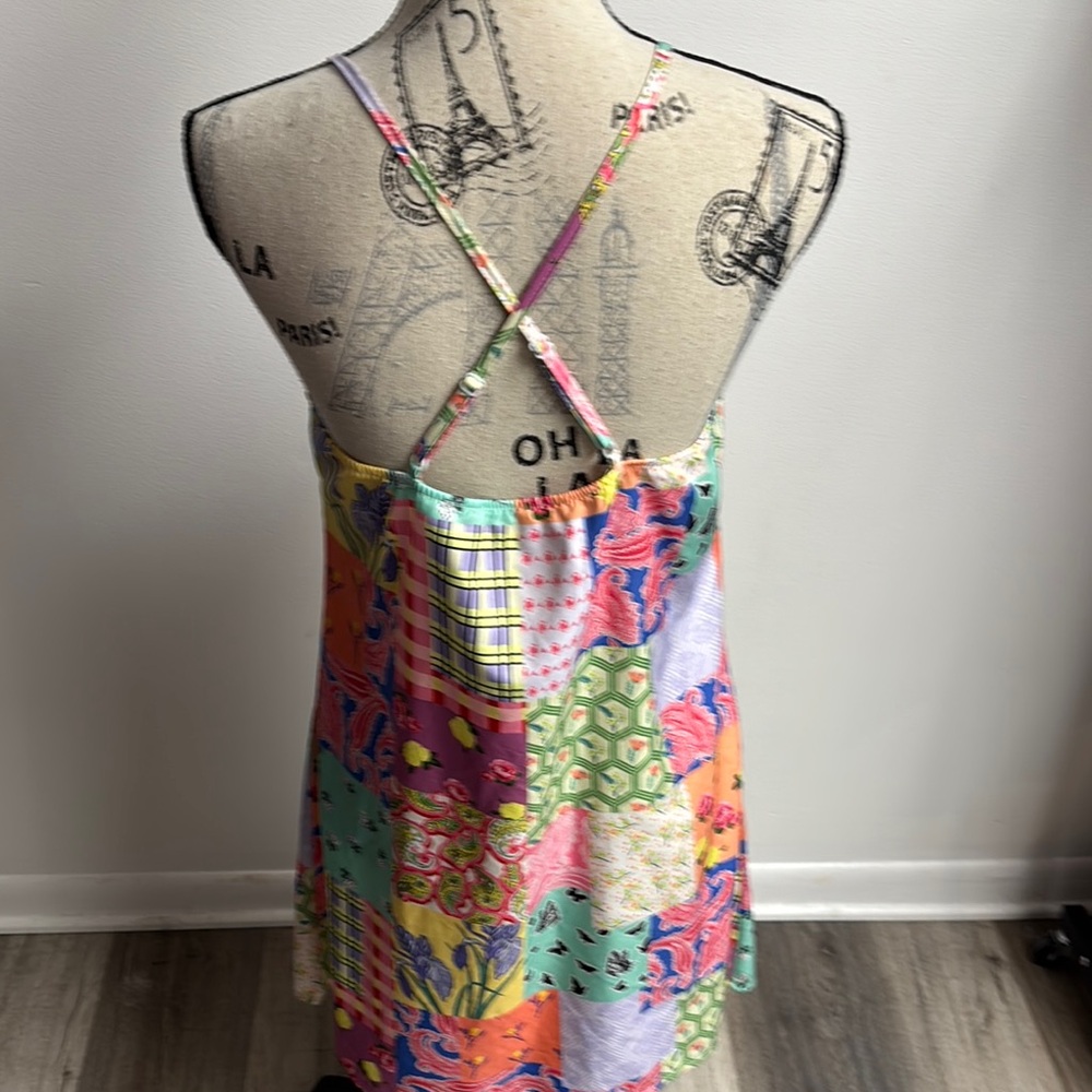 Colorful Patchwork Mini Dress - Picture 2 of 14